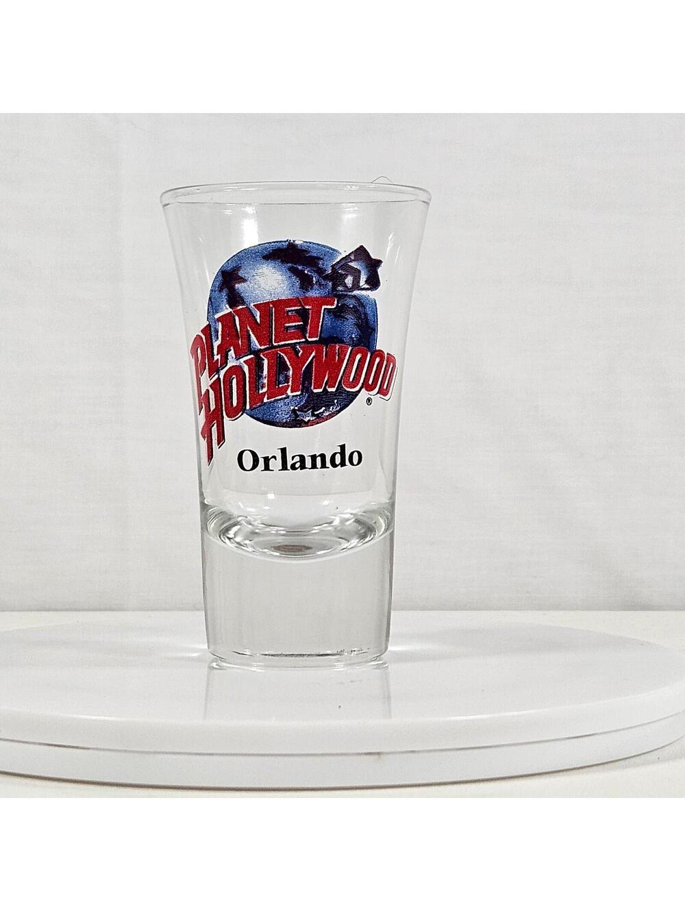 Vintage Planet Hollywood Orlando Shot Glass Souvenir Collectible Barware Clear